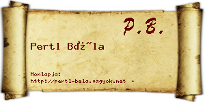 Pertl Béla névjegykártya